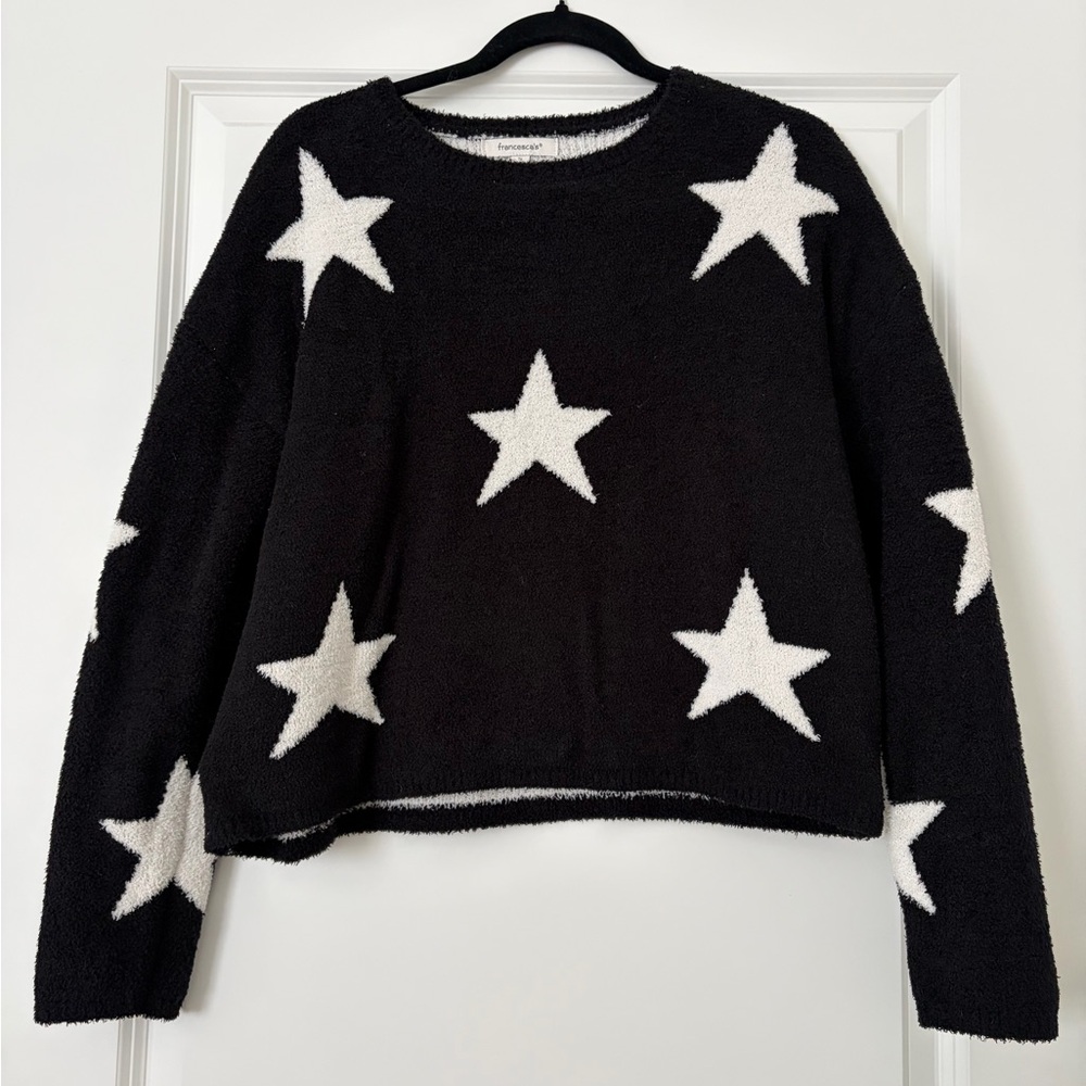 Women's Black and White Star Sweater